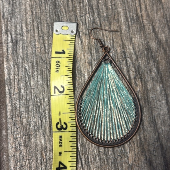 String Wrap Teardrop Earrings - Picture 3 of 4